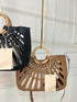 Ladies Hollow Out Design With Wooden Handle and Shoulder Bag